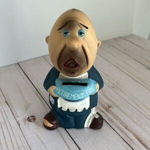 Vintage retirement fund piggy bank